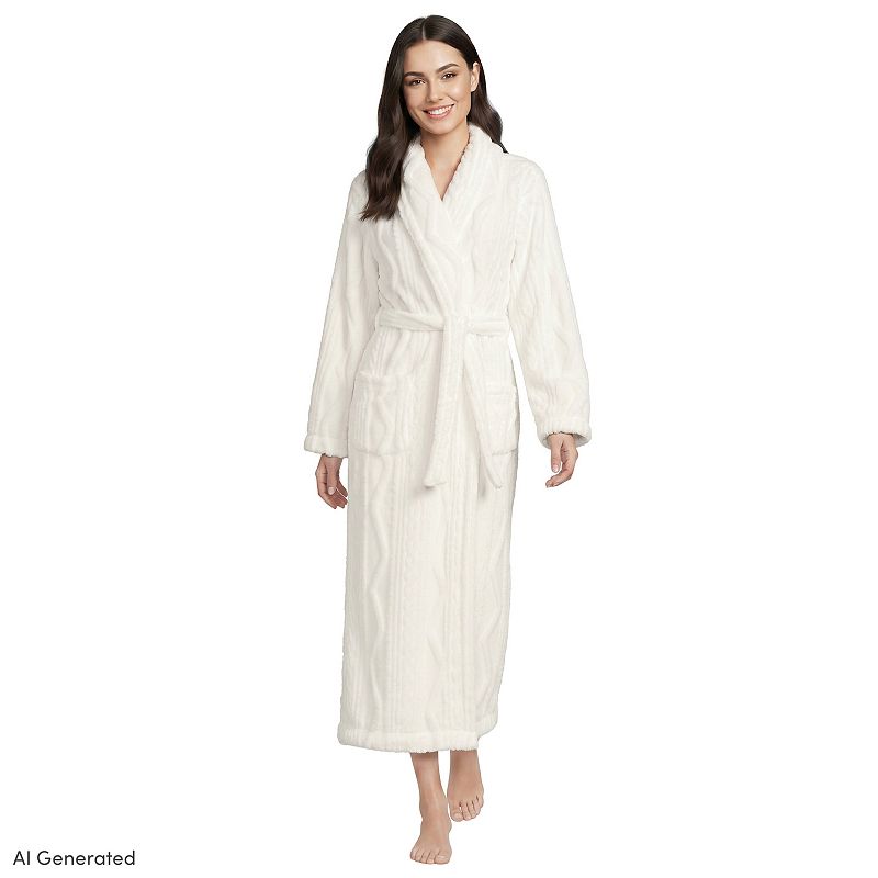 Petite Lands' End Cozy Cable Robe, Women's,