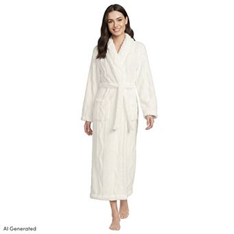 Women's Lands' End Cozy Cable Robe