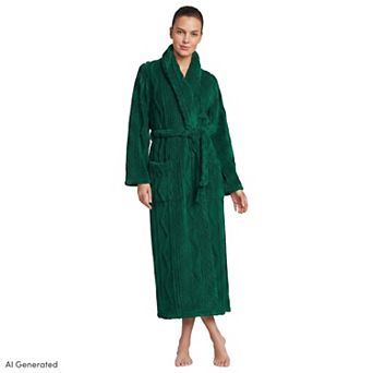 Women's Lands' End Cozy Cable Robe