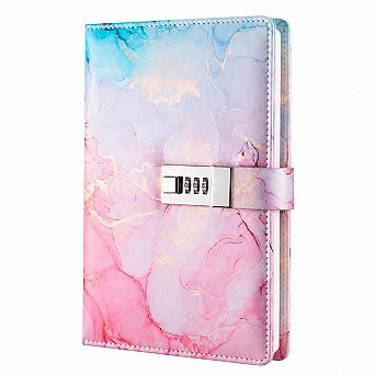 A5 Lockable Leather Journal Combination Lock Planner Notebook