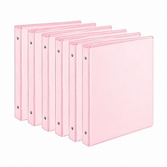 6-Pack 1 Inch 3 Ring Binders With Interior Pockets Holds Letter Size Paper For Office Home School
