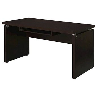 FurniFact Brown 55-Inch Computer Desk With Keyboard Drawer And Transitional Style