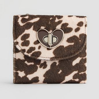 madden girl Faux Calf Hair Turn Lock Wallet