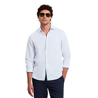 Ted Baker Mens Linen Blend Regular Long-Sleeved Shirt
