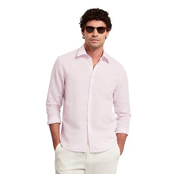 Ted Baker Mens Linen Blend Regular Long-Sleeved Shirt