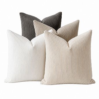 Set of 4 Decorative Corduroy Throw Pillow Covers for Home Living Room Sofa Decor