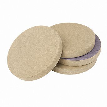 Round Non Slip Chair Cushion 2-Pack Faux Linen Removable Cover For Dining Bar Stools