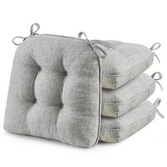 Set of 4 Tufted Memory Foam Chair Cushions Non Slip Washable Comfort Support