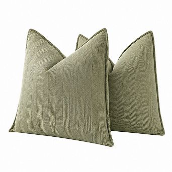 Set of 2 Soft Chenille Pillow Covers Farmhouse Decor for Sofa Bedroom Living Room