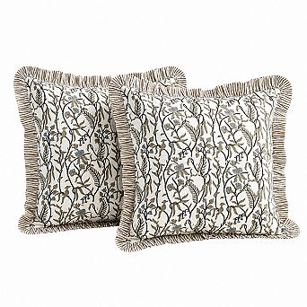 Set of 2 Ruffle Boho Striped Decorative Throw Pillow Cases Farmhouse Home Decor