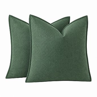 Set of 2 Ramie Cotton Throw Pillow Covers Boho Farmhouse Home Decor