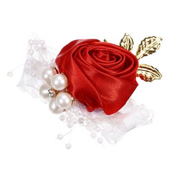 1 pc Artificial Flower Wrist Corsage Bracelets, Decorative for Bride, Groom & Guests