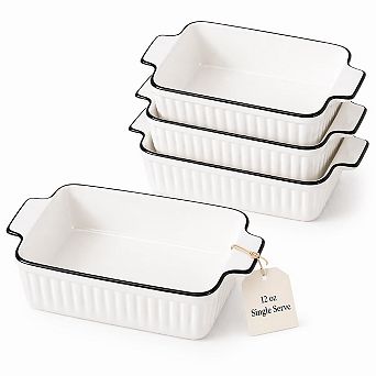 12 Oz Ceramic Baking Dish Set Rectangular Porcelain Bakeware Oven Safe