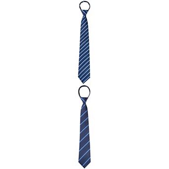 2 Packs Men's Zipper Tie Pre-Tied Classic Patterned Neck Ties