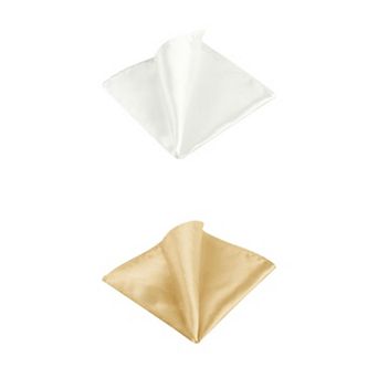 2 Packs Men's Pocket Square Solid Color Handkerchiefs Self-folded