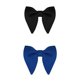 2 Packs Solid Pre-tied Bow Ties for Women Men Formal Party Prom Bowties Velvet