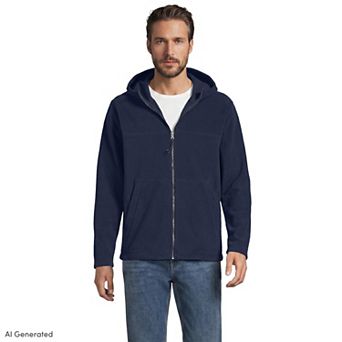 Big & Tall Lands' End Anyweather RainDefense Full Zip Fleece Hoodie