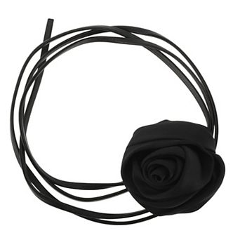 Satin Rose Pattern Adjustable Choker Wrap Around Wrist Bracelet 1 pc