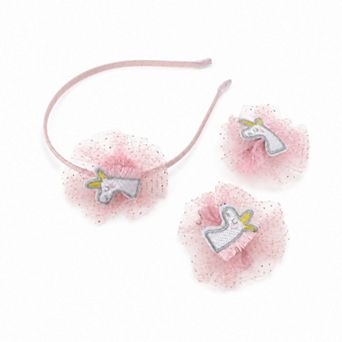 Girl's Flower Hair Accessories Set Pink White