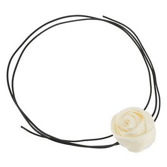 Satin Rose Pattern Adjustable Choker Necklace Wrap Around Wrist Bracelet 1 pc