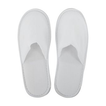 1Pair Disposable Slippers Foldable Closed Toe Non-Slip Hotel Slippers White