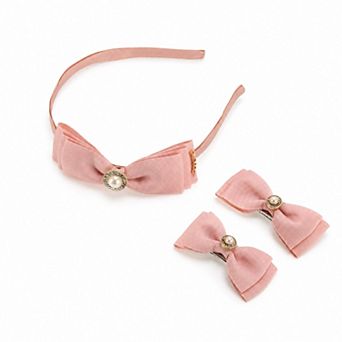 Girl's Bow Hair Accessories Set Pink