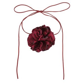 Flower Chokers Necklace for Women, Large Velvet Chokers Adjustable Long Wrap Floral Necklaces