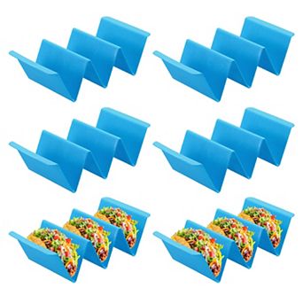6 pc Taco Holder Stand, Large Tray Plates Holds for Baking Dishwasher Oven Grill Safe