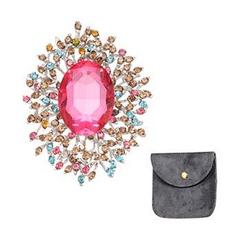 Vintage Crystal Rhinestone Brooch for Women, Lapel Pins Cubic Crystal Brooch Pin