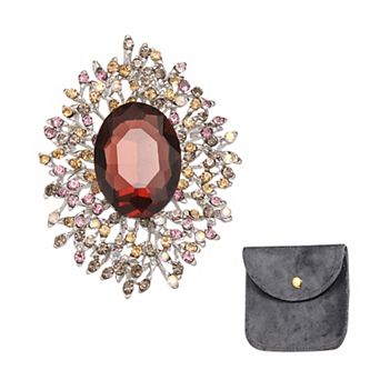 Vintage Crystal Rhinestone Brooch for Women, Lapel Pins Cubic Crystal Brooch Pin