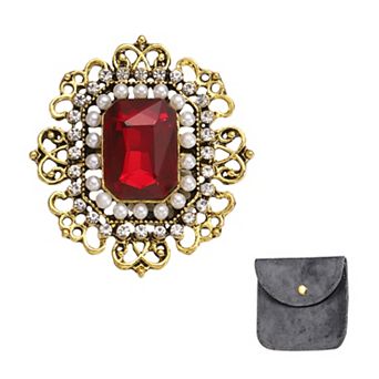 Vintage Crystal Rhinestone Brooch for Women, Lapel Pins Rectangle Crystal Brooch Pin