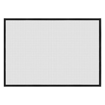 43" x 59" Window Screen Mesh, DIY Fiberglass Netting Mesh with Hook and Loop Black Frame Grey Mesh