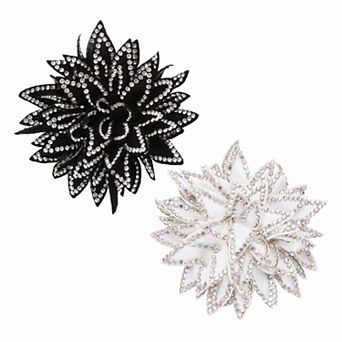2 pc Flower Brooch Pin for Women, Rhinestone Rose Flower Brooch Dainty Floral Boutonnieres