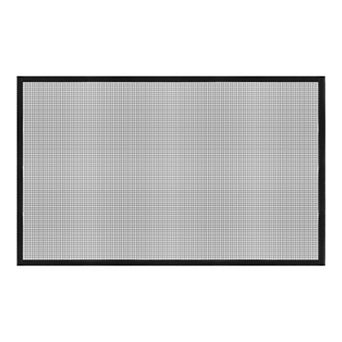 31" x 59" Window Screen Mesh, DIY Fiberglass Netting Mesh with Hook and Loop Black Frame Black Mesh