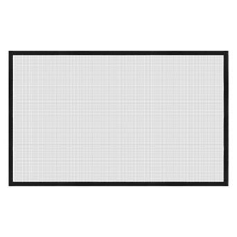 35" x 59" Window Screen Mesh, DIY Fiberglass Netting Mesh with Hook and Loop Black Frame Grey Mesh