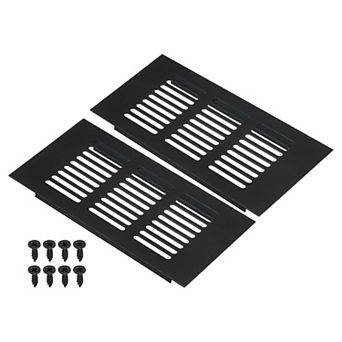 2 Sets 6" x 3" Aluminum Grille Ventilation Cover, Door Vent Cover Louvered Vent