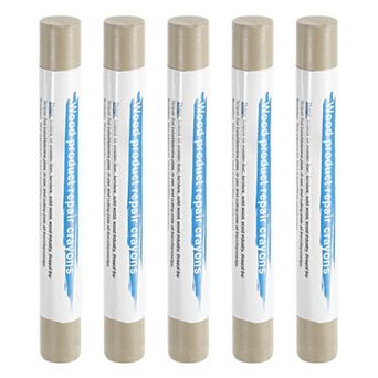 5 pc Wood Filler Sticks, Wooden Wax Touch Up Furniture Repair Crayons for Scratch Cracks