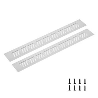 2 pc 16'' x 1.97'' Mesh Air Vent Cover, Louvered Ventilation Cover with Screws