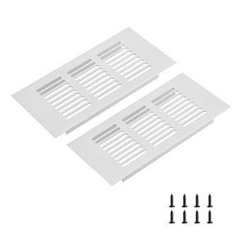 2 pc 6'' x 3'' Mesh Air Vent Cover, Louvered Ventilation Cover with Screws Silver Tone