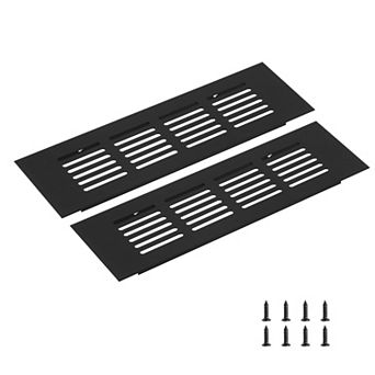 2 pc 8'' x 2.36'' Mesh Air Vent Cover, Louvered Ventilation Cover with Screws Black
