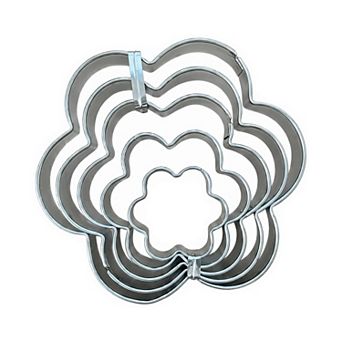 5 pc Stackable Glossy Steel Metal Biscuit Cutting Rings