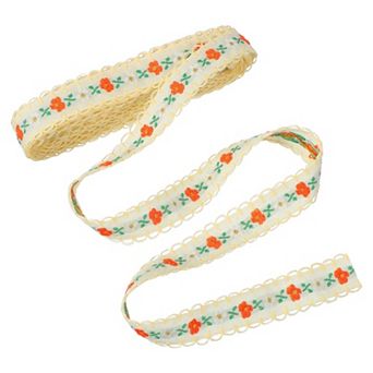 Jacquard Ribbon Trim, Floral Embroidered Decorative Fabric Woven Embroidery Trim for Sewing DIY