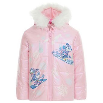 Disney's Minnie Mouse Faux Fur Hooded Puffer Coat