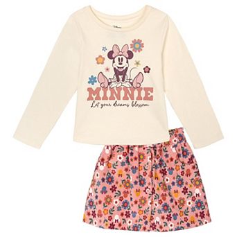 Disney's Minnie Mouse Long Sleeve Tee and Corduroy Skirt Set