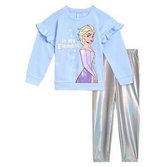 Disney's Frozen Queen Elsa Fleece Sweatshirt and Iridescent Leggings Set