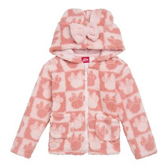 Disney's Minnie Mouse Faux Shearling Fleece Zip-Up Hoodie