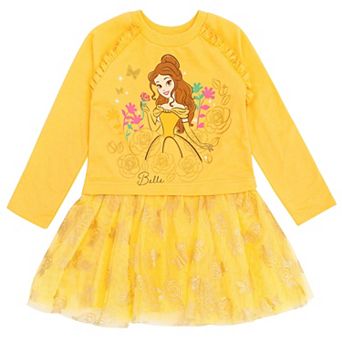 Disney's Beauty and the Beast Princess Belle Long Sleeve Tutu Dress