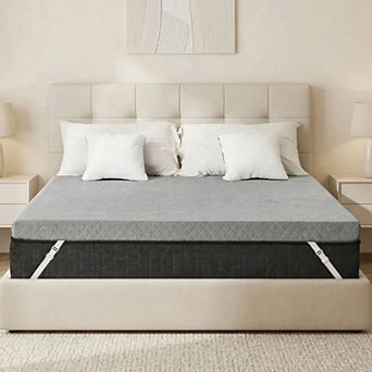 Maxspeed 3 Inch Extra Firm Mattress Topper, High Density Foam, Non-Slip,Removable Washable Cover