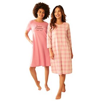 Dreams & Co. Plus Size 2-Pack Sleepshirts