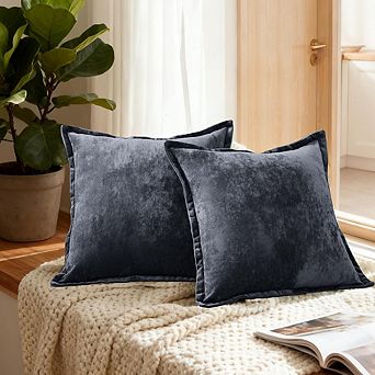 Velvet Throw Pillow Covers Set of 2, Decorative Square Cushion Covers
